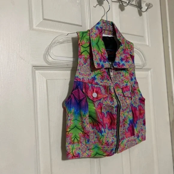 NWOT Dolls Kill | 24HRS | Denim Zip Up Vest Top | S - Picture 4 of 10